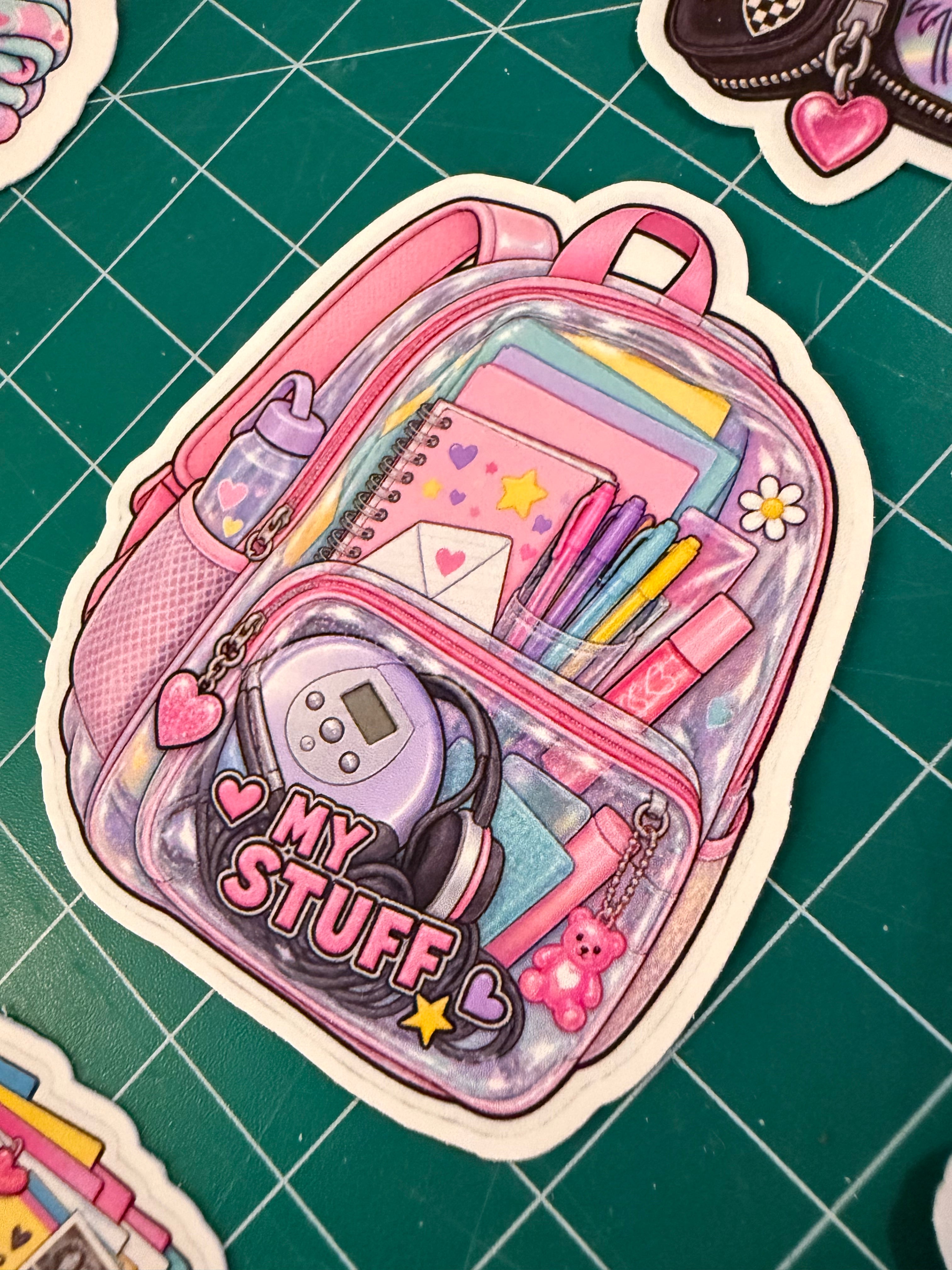 Cute Stuff Backpack | Die-Cut Sticker
