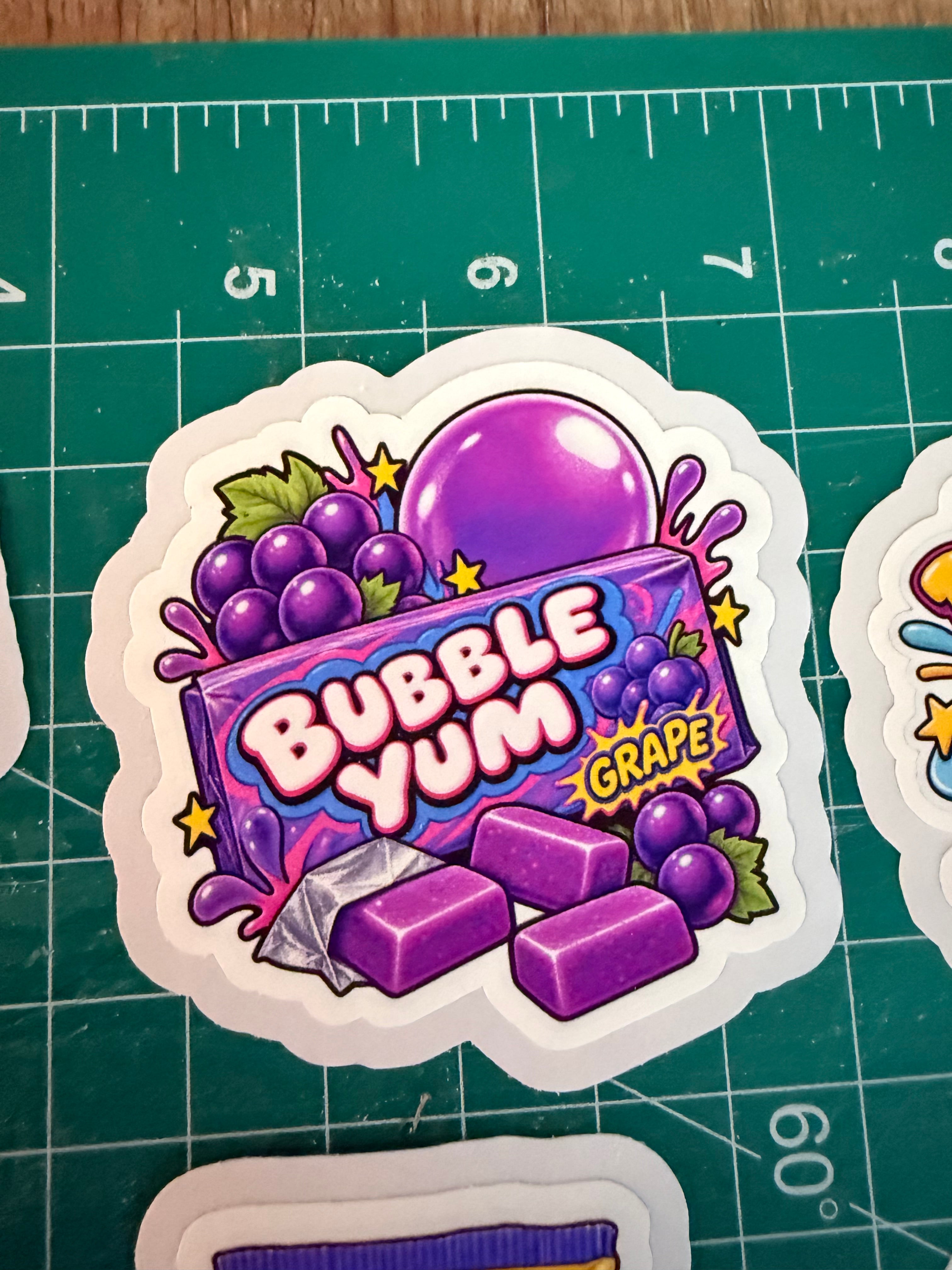 Grape Bubble Gum | Die-Cut Sticker