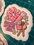 Scrunchie, Lip Gloss & Keys | Die-Cut Sticker