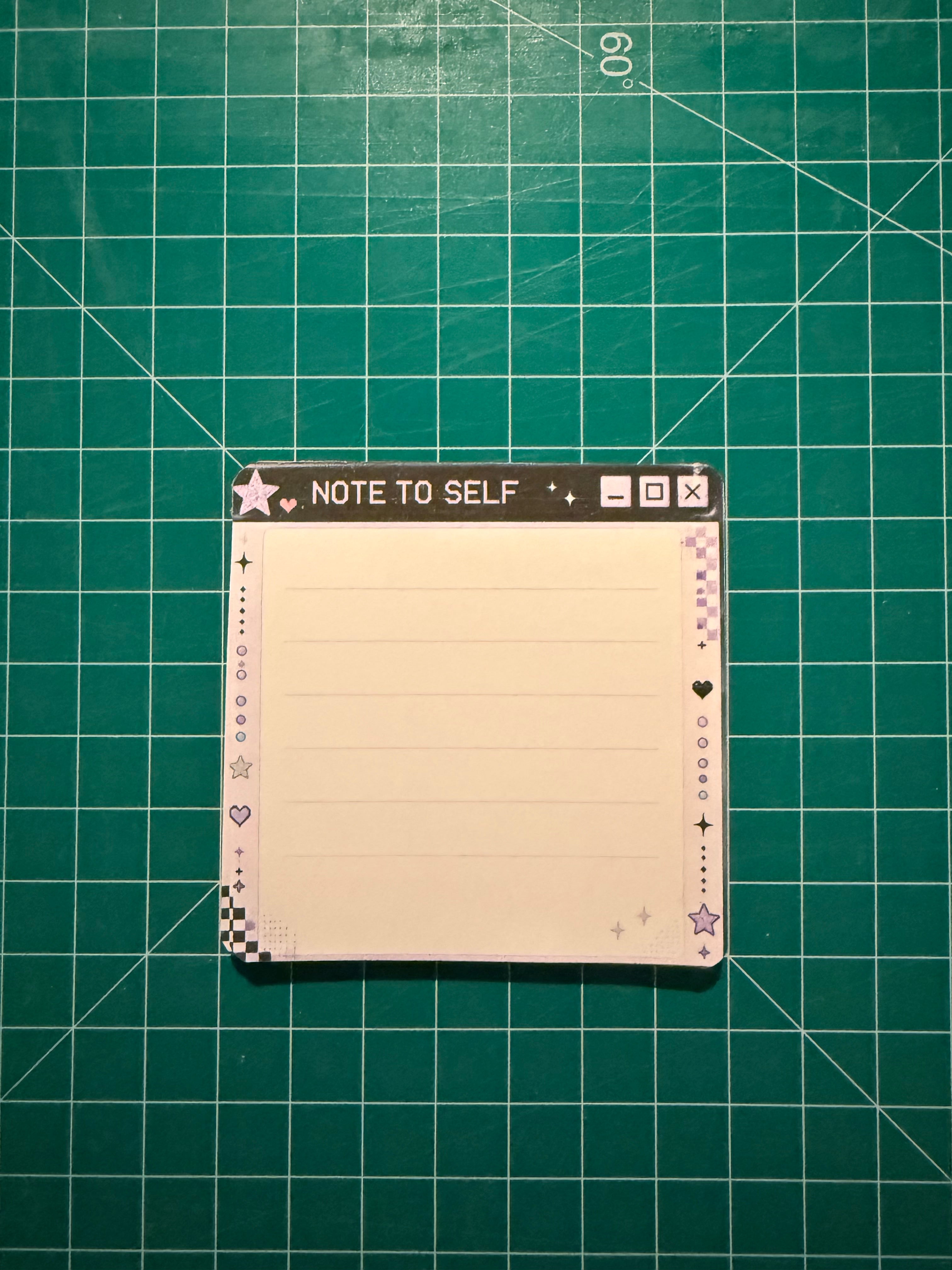 Note to Self Sticky Notes | 4x4 Y2K Memo Pad