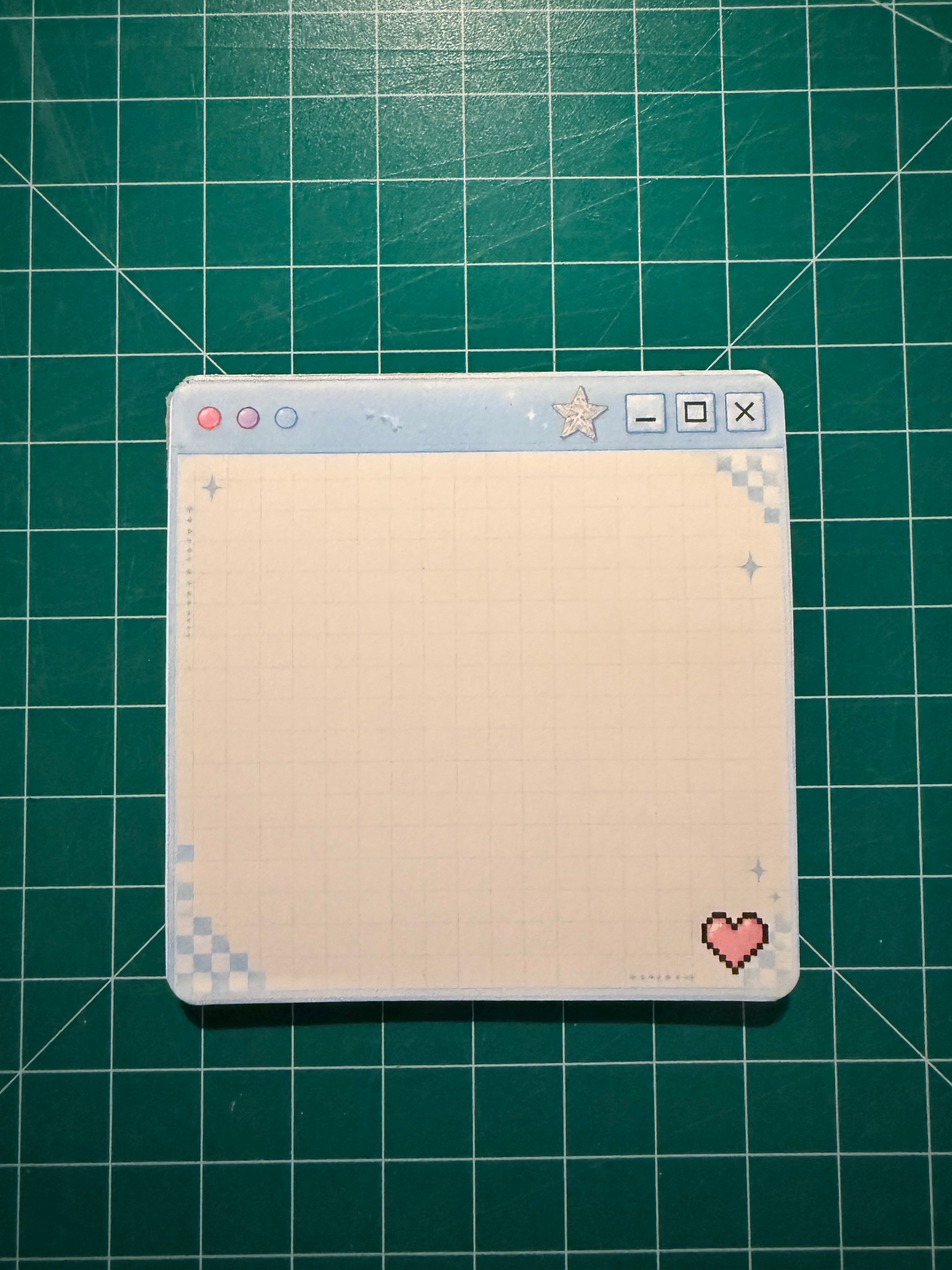 Blue Window Sticky Notes | 4x4 Y2K Memo Pad
