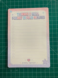 Things I Will Forget in Four Minutes | 5x7 Y2K To-Do Notepad