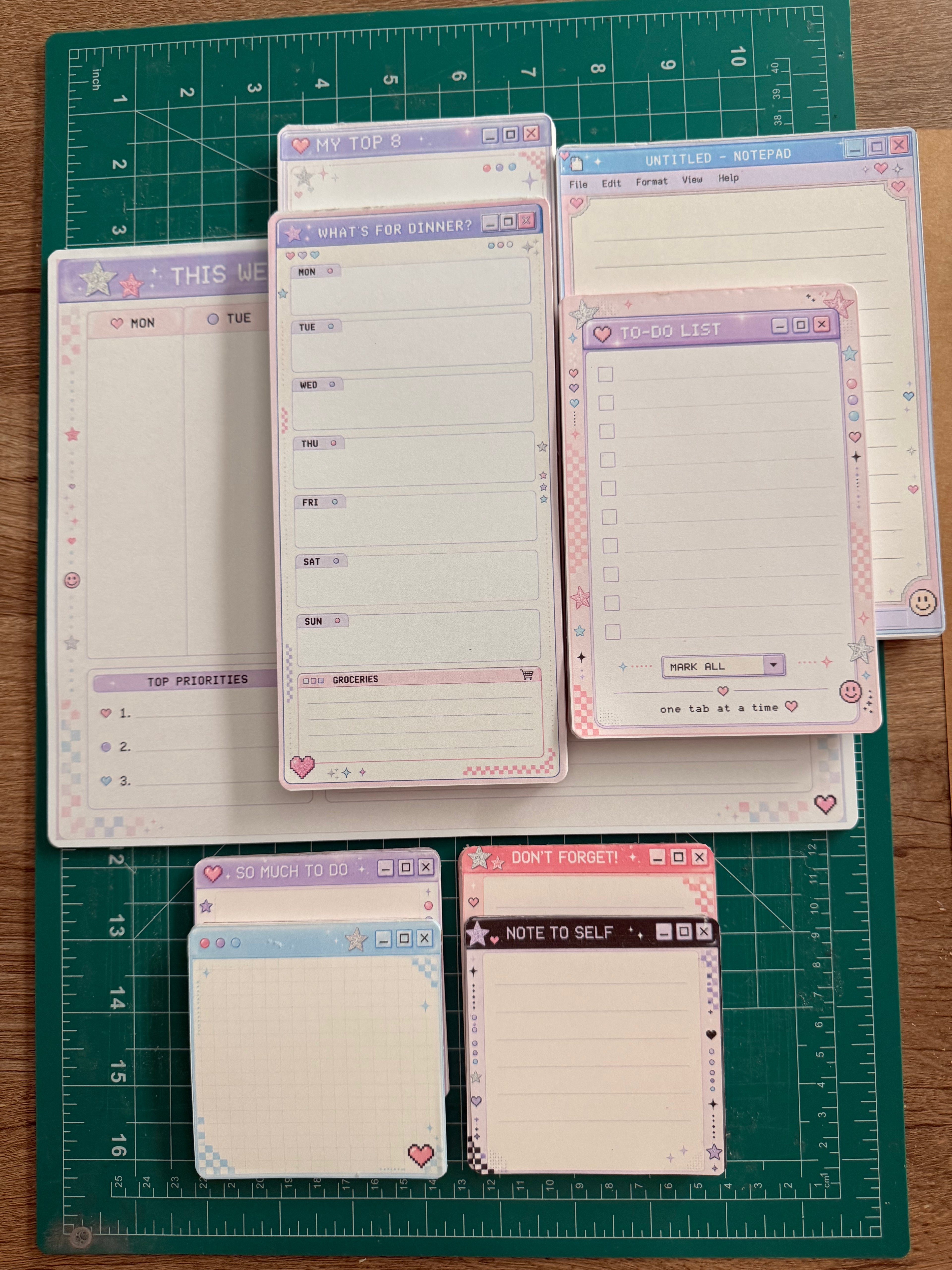 Y2K Notepad Bundle | 7-Piece Retro Stationery Set
